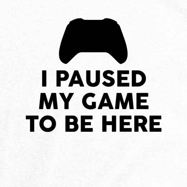 Pop Threads 'I Paused My Game to Be Here' Xbox Controller Gamer Long Sleeve T-Shirt - Comfortable Gaming Apparel for Casual Wear & Video Game Nights