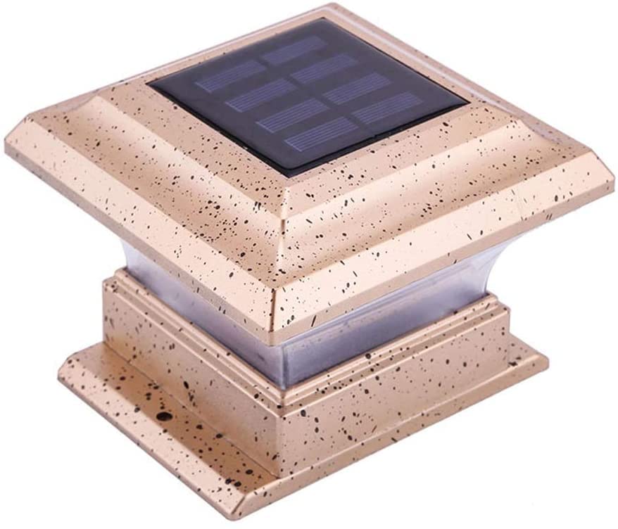 Solar Deck Post Lights Outdoor - Waterproof Garden Courtyard Lamp with Glass Lampshade for Villa, Patio, Pathway & Driveway Lighting | Weatherproof Solar Column Headlight for Landscape & Exterior Decor