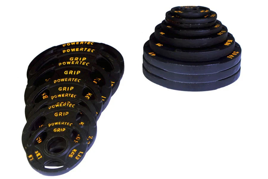 Powertec Olympic Weight Plates 345lbs Set - Premium Gym Equipment for Strength Training & Home Fitness