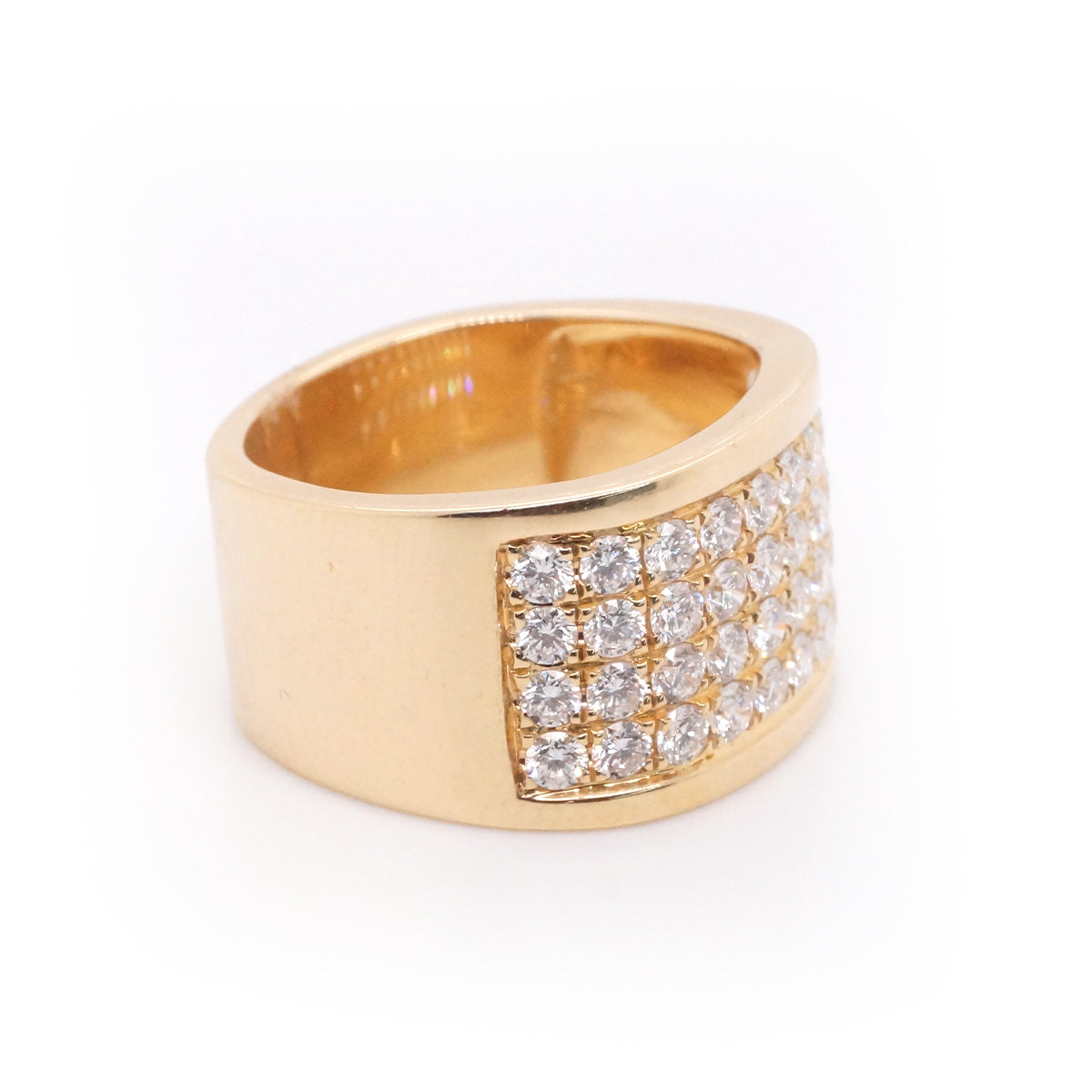 18K Yellow Gold 1.25 Carat Total Weight Pave Diamond Wedding Band Ring for Women - Perfect Anniversary Gift, Engagement Ring, or Bridal Jewelry