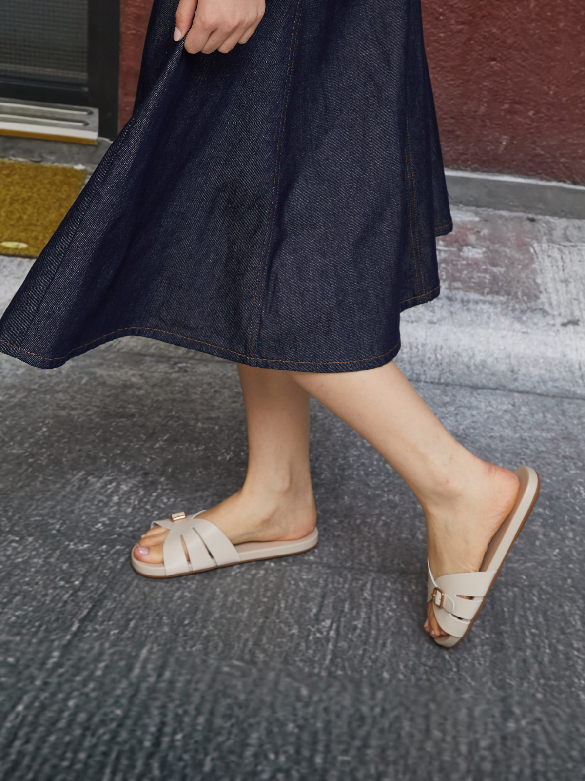 Sunday Slides Beige - Comfortable Casual Slip-On Sandals for Women | Perfect for Beach, Pool, and Summer Outings