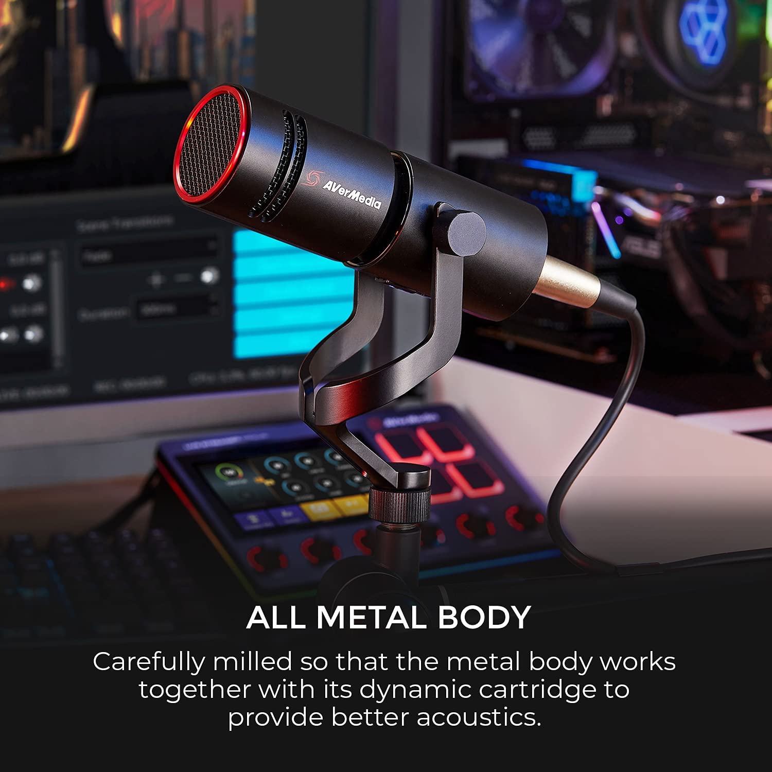 AVerMedia Live Streamer AX310 Creator's Control Center & MIC 330 Dynamic Microphone Bundle - Professional Streaming Setup for Twitch, YouTube & Podcasting | Perfect for Gamers, Content Creators & Broadcasters