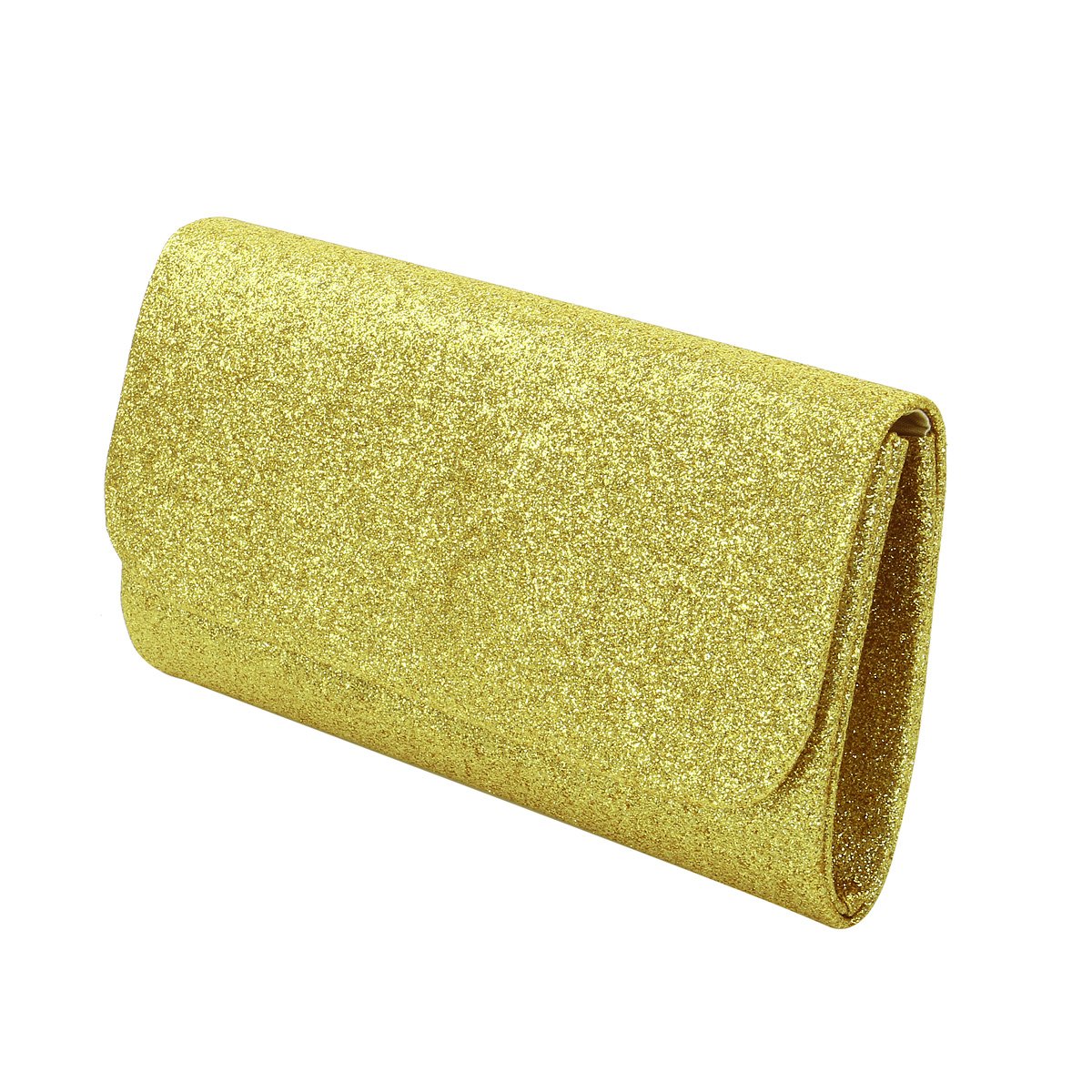 Luxury Small Metallic Glitter Flap Clutch Evening Bag for Women - Elegant Party Handbag for Weddings, Prom, Cocktail Events & Night Out
