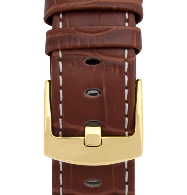 5 - Cognac and White / Gold Buckle