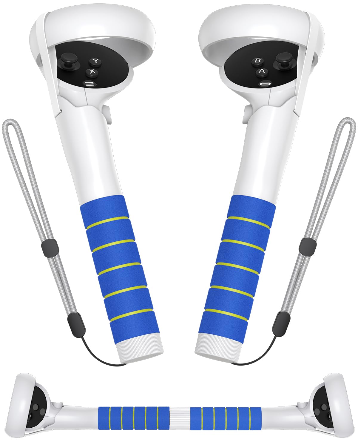 Amavasion VR Game Controller Extender for Meta/Oculus Quest 2 - Beat Saber & Gorilla Tag Long Arm Accessories - Enhanced Grip & Immersive VR Gaming Experience (Blue) - Perfect for Fitness Games, Rhythm Games & Virtual Reality Adventures