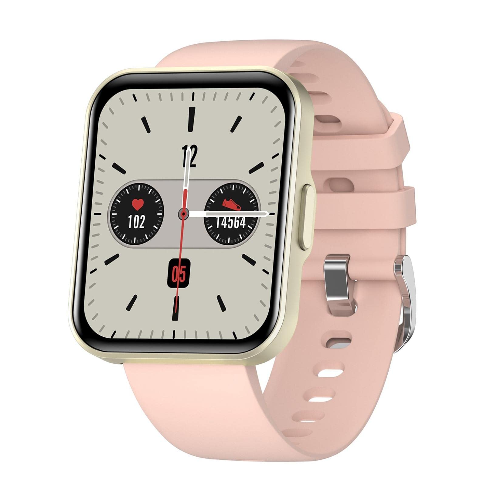 CrazyPig Smart Watch for Men & Women - Fitness Tracker with Heart Rate Monitor, Sleep Tracking, Waterproof Activity Watch with Call & Message Alerts - Pink Sports Smartwatch for Running, Swimming & Daily Health Monitoring