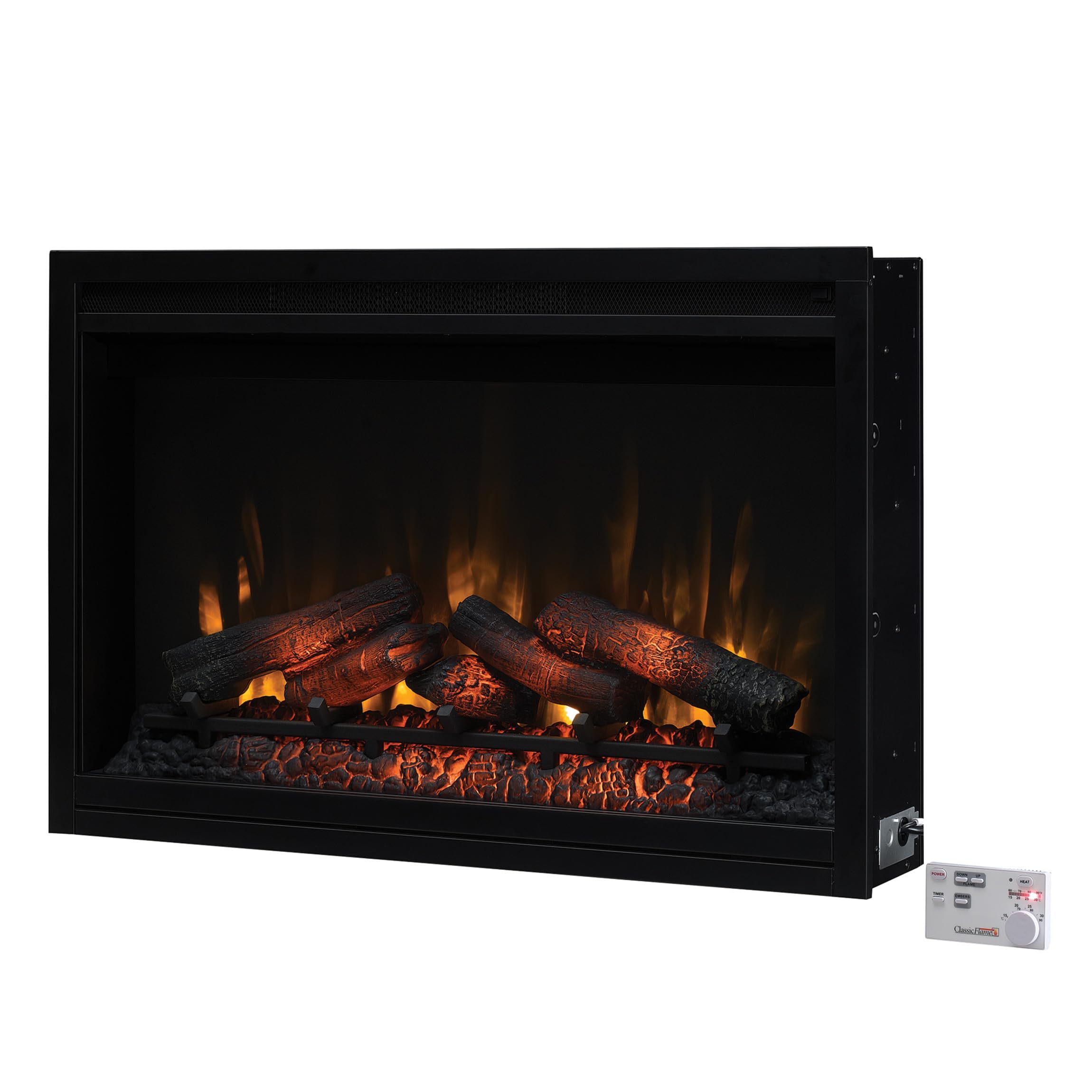 ClassicFlame 36-Inch Traditional Built-In Electric Fireplace Insert - 120V - Perfect for Living Rooms, Bedrooms & Home Decor