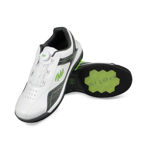 Motiv Men's Propel FT Bowling Shoes - White/Carbon/Lime - Right Hand Wide Fit for Comfort & Performance | Perfect for League Play & Tournament Bowlers