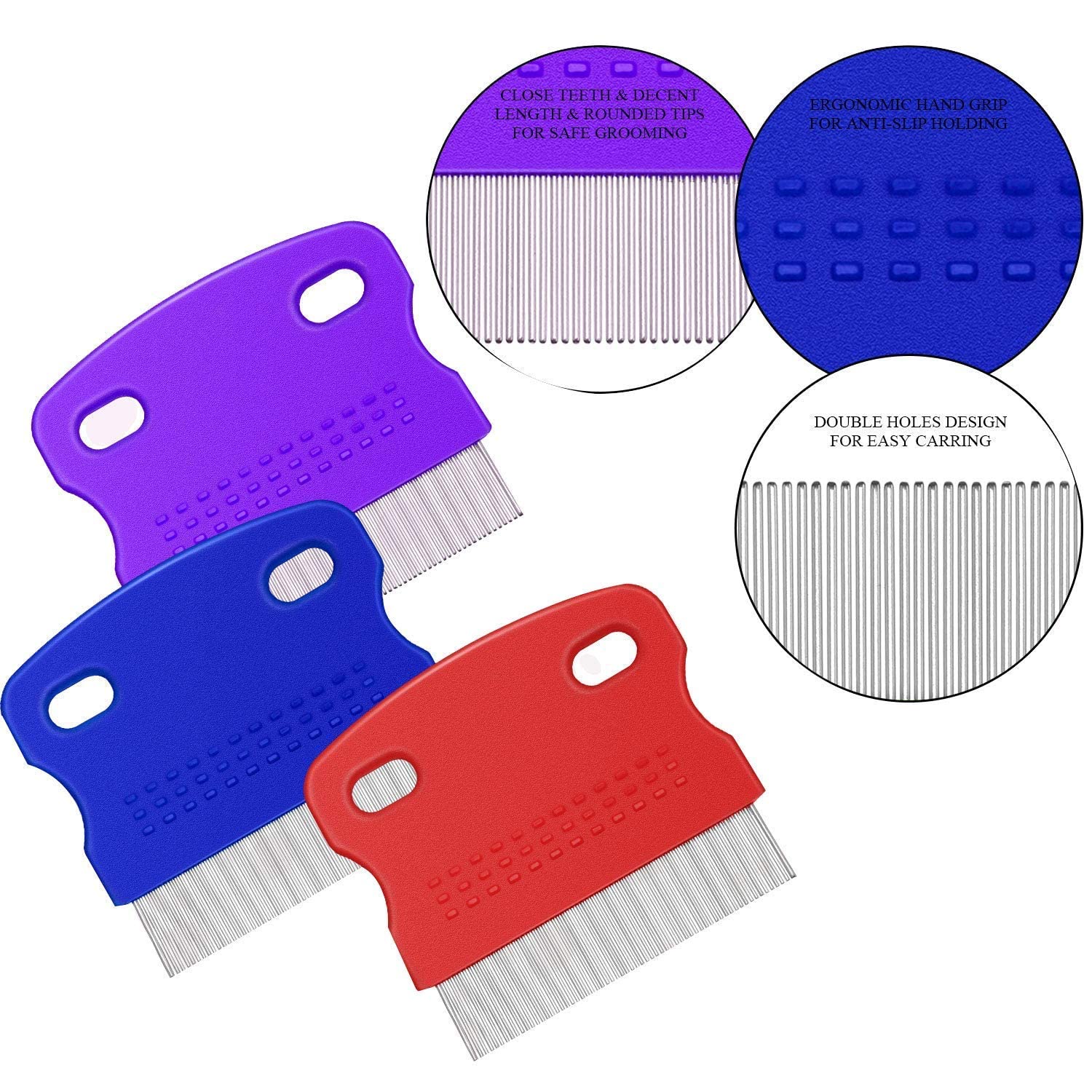 MAPPERZ Stainless Steel Lice Comb with Metal Teeth - Professional Nit & Egg Remover for Head Lice Treatment - Perfect for Home, School & Travel Use