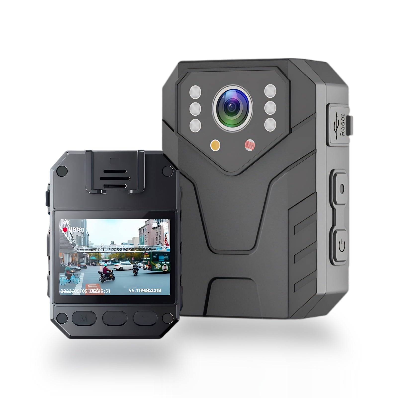 4K Ultra HD WiFi Body Camera with Audio & Video Recording - Waterproof, Shockproof, Night Vision Police Body Worn Camera for Law Enforcement, Security & Outdoor Activities