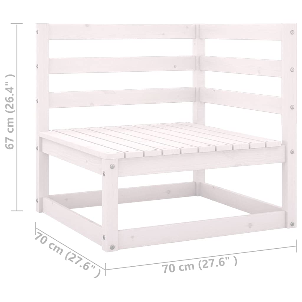 SKM Patio 2-Seater Outdoor Sofa with Weather-Resistant Cushions - White Solid Pinewood Furniture for Garden, Deck, Poolside & Backyard Relaxation