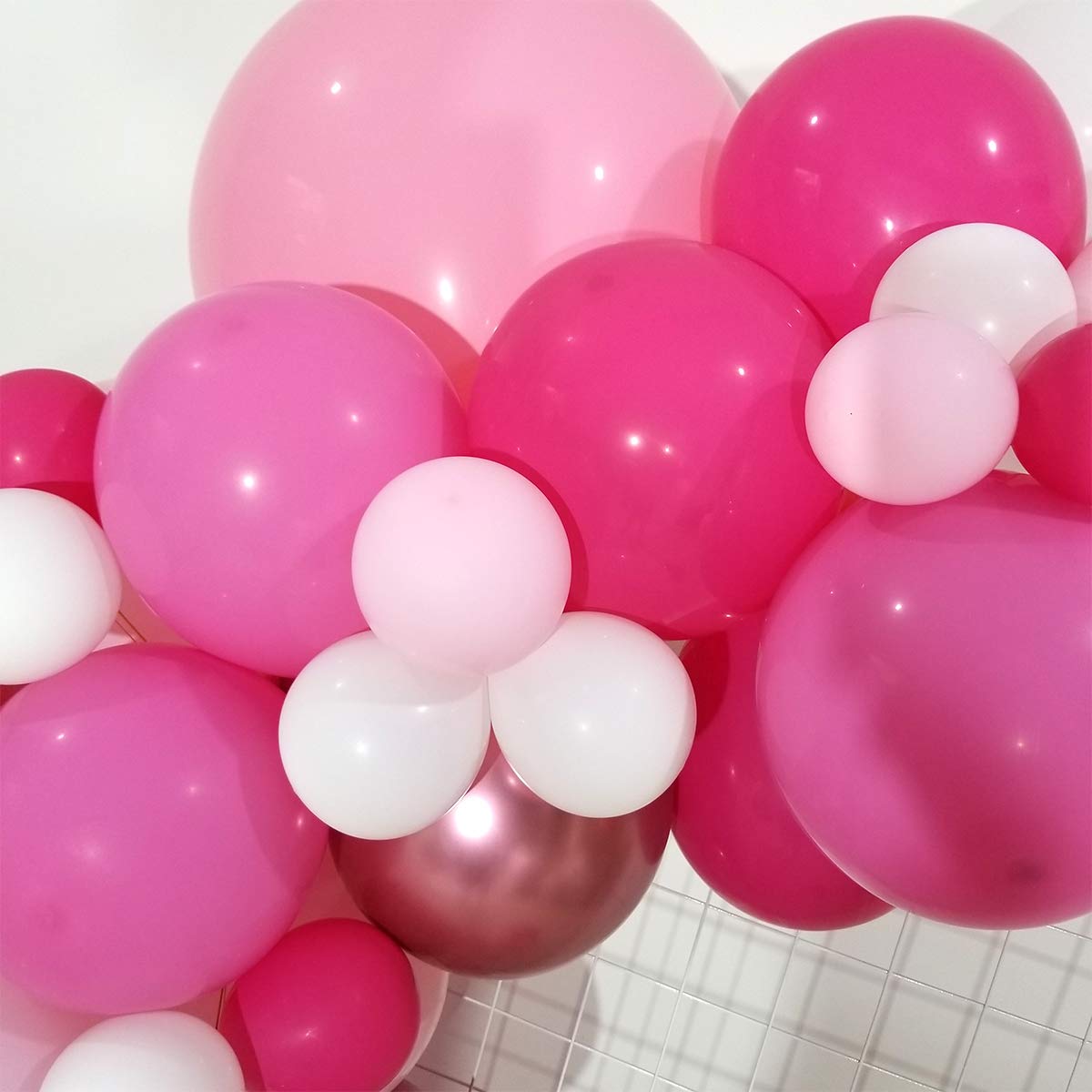 Rose Gold & White Latex Balloon Garland - Pink Party Decor for Birthday, Baby Shower, Bridal Shower & Wedding Decorations - Perfect for Girls' Theme Parties & Special Events