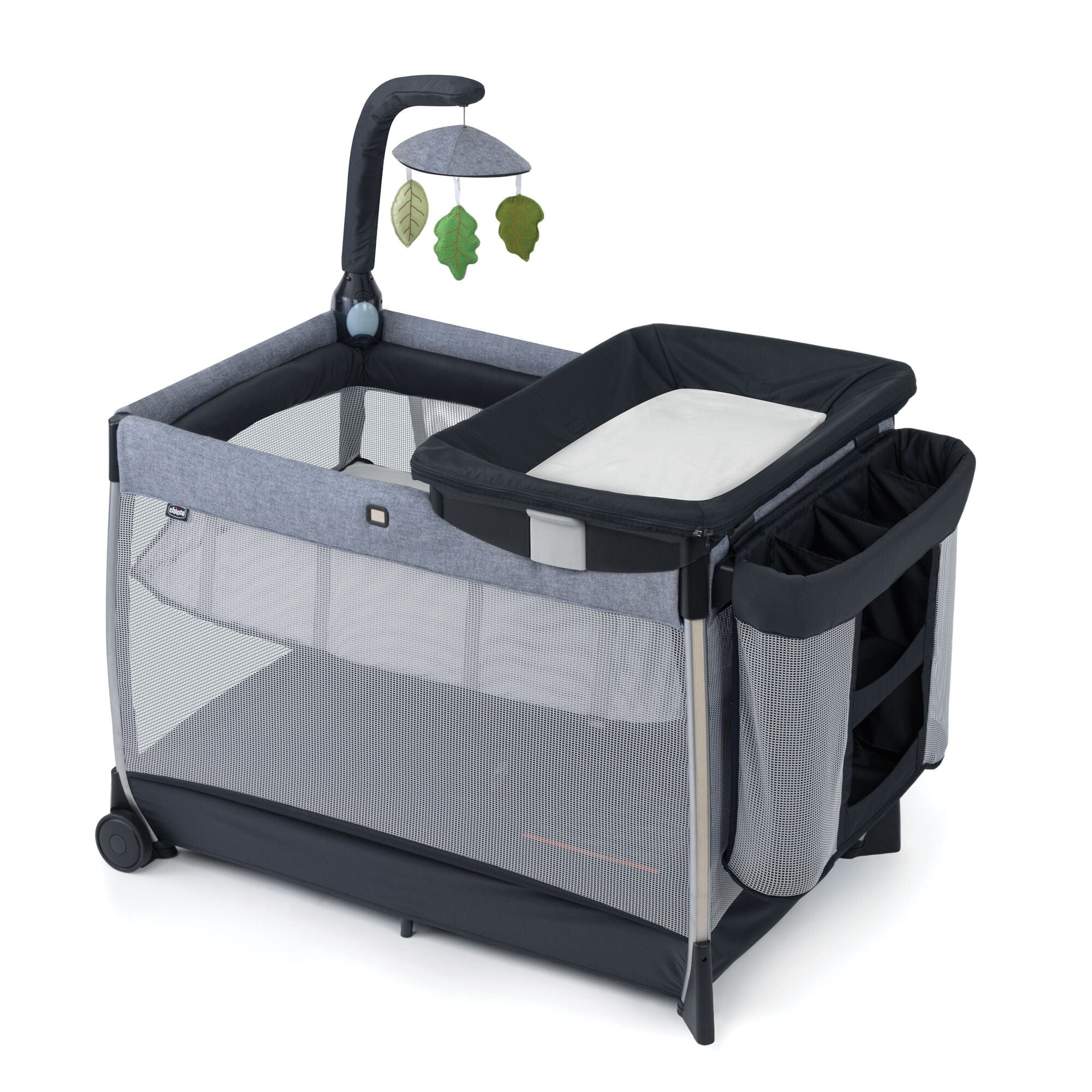 Lullaby Primo Organic Playard - Non-Toxic Baby Crib with Breathable Mesh - Perfect for Nursery, Bedroom & Travel - Lakeshore Collection