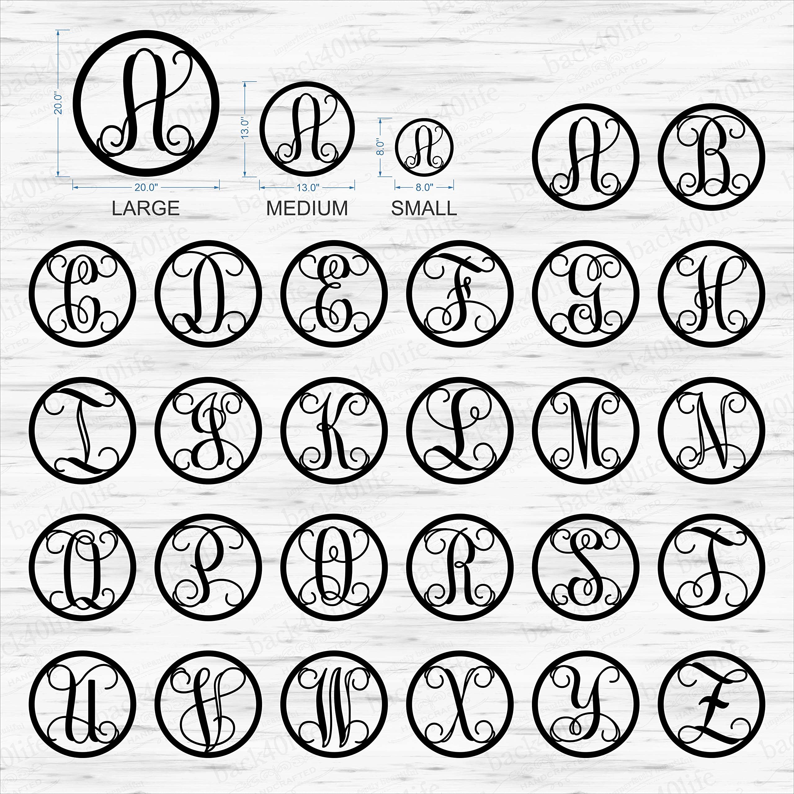 DIY Unfinished Wood Letters for Nursery Decor - Vines Circle Letter for Home & Crafts