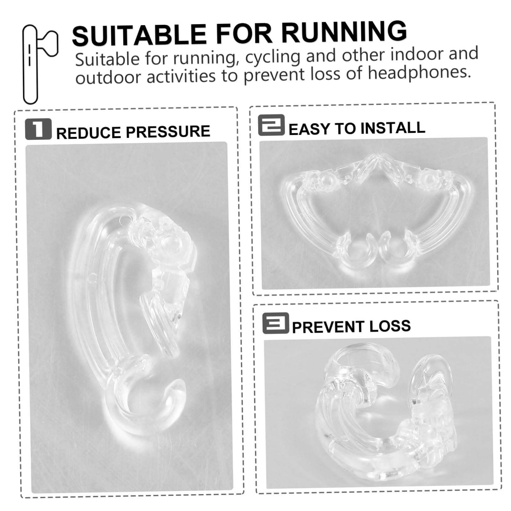 Gadpiparty 2-Pack Anti-Lost Headphone Clips - Secure Earbud Hooks for Cycling, Running & Workouts - Compatible with Pro2 Speakers & Most Earphones - Durable Bike Accessories & Sports Gear
