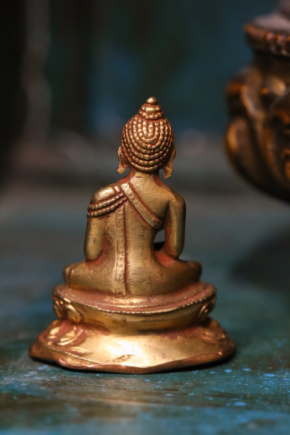 Amitabha Buddha Mini Gold Statue - 3 Inch Buddhist Statue for Home Altar, Meditation, Yoga & Spiritual Decor