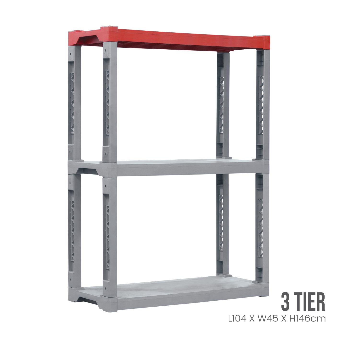 3 Tier Shelving Unit - Heavy Duty High Shelf Organizer for Home, Office & Garage Storage - Space Saving Storage Rack for Kitchen, Bathroom, Closet Organization (893 3H)