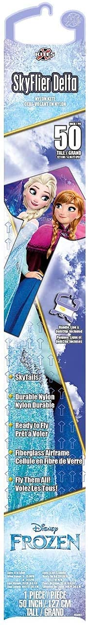 X Kites SkyFlier 50-Inch Nylon Kite - Frozen Themed Outdoor Flying Toy for Kids & Adults | Perfect for Beach, Park & Family Picnics