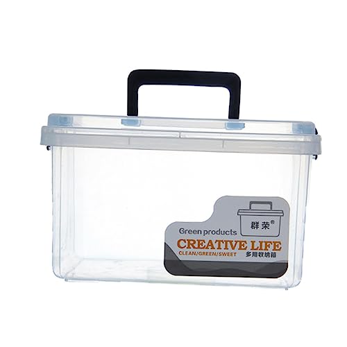 Balacoo Clear Plastic Makeup Organizer Box - Portable Storage for Brushes & Cosmetics - Travel & Home Use