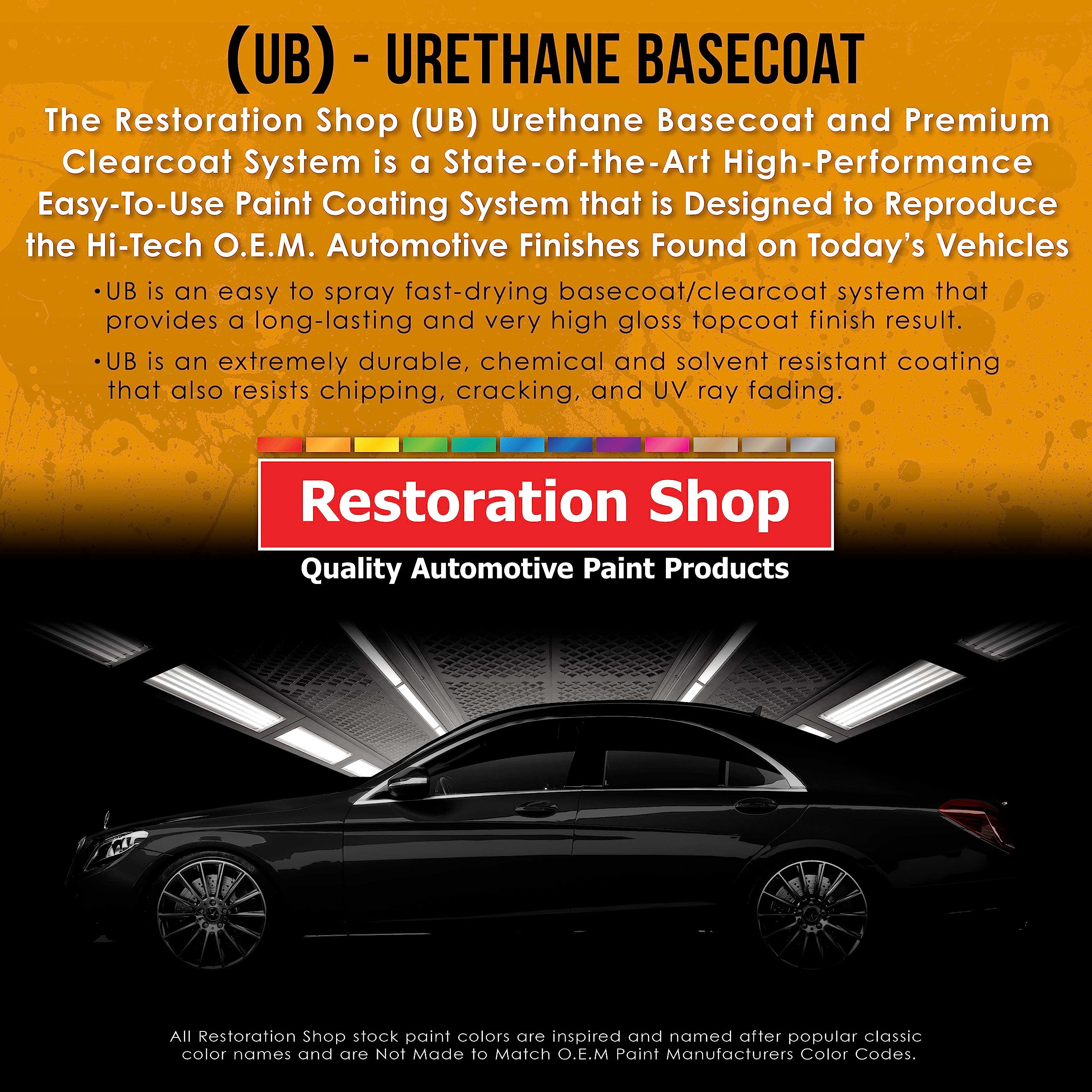 Restoration Shop - Burgundy Urethane Basecoat Auto Paint (1 Gallon) - Professional High Gloss Automotive Coating for Cars & Trucks - Perfect for Vehicle Refinishing & Touch-Ups