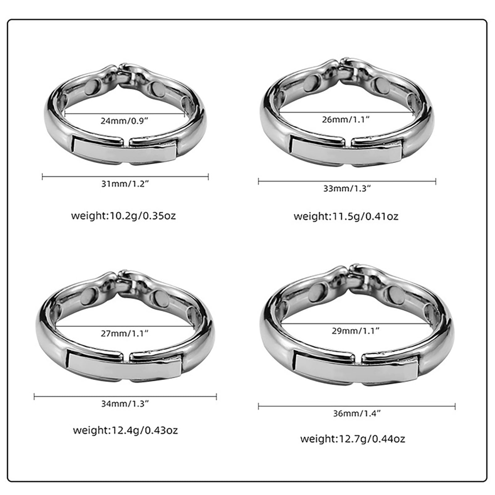 Adjustable Metal Cock Ring for Men - 3D Printed Scrotum Pendant Pleasure Device, BDSM Bondage & Chastity Sex Toy (Medium Size) - Enhances Intimacy & Sensation for Couples Play