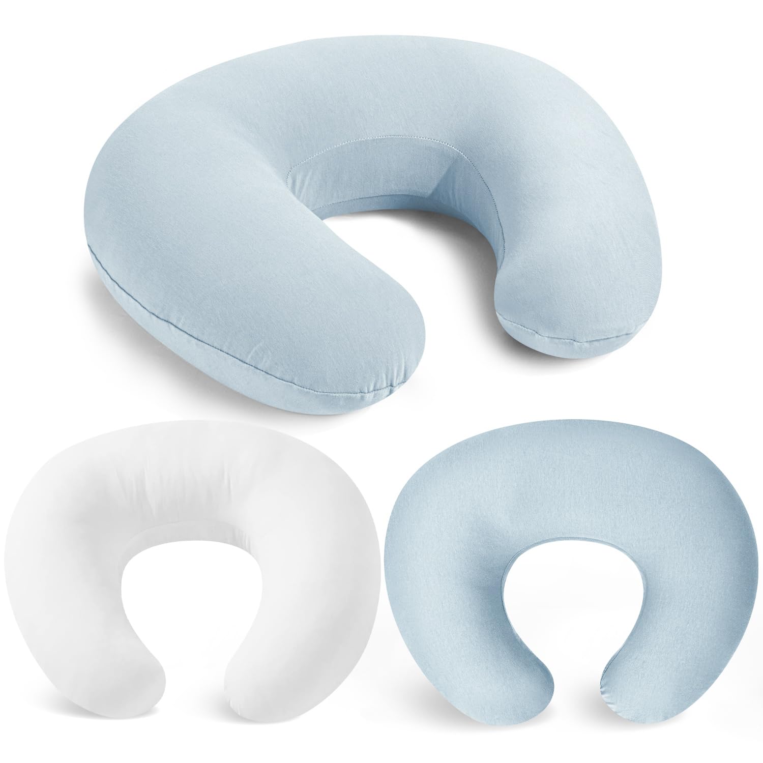 Breastfeeding Pillow with 2 Removable Washable Covers - Nursing Support Pillow for New Moms & Babies - Comfortable Feeding & Lounging Pillow - Perfect for Nursing, Bottle Feeding & Tummy Time