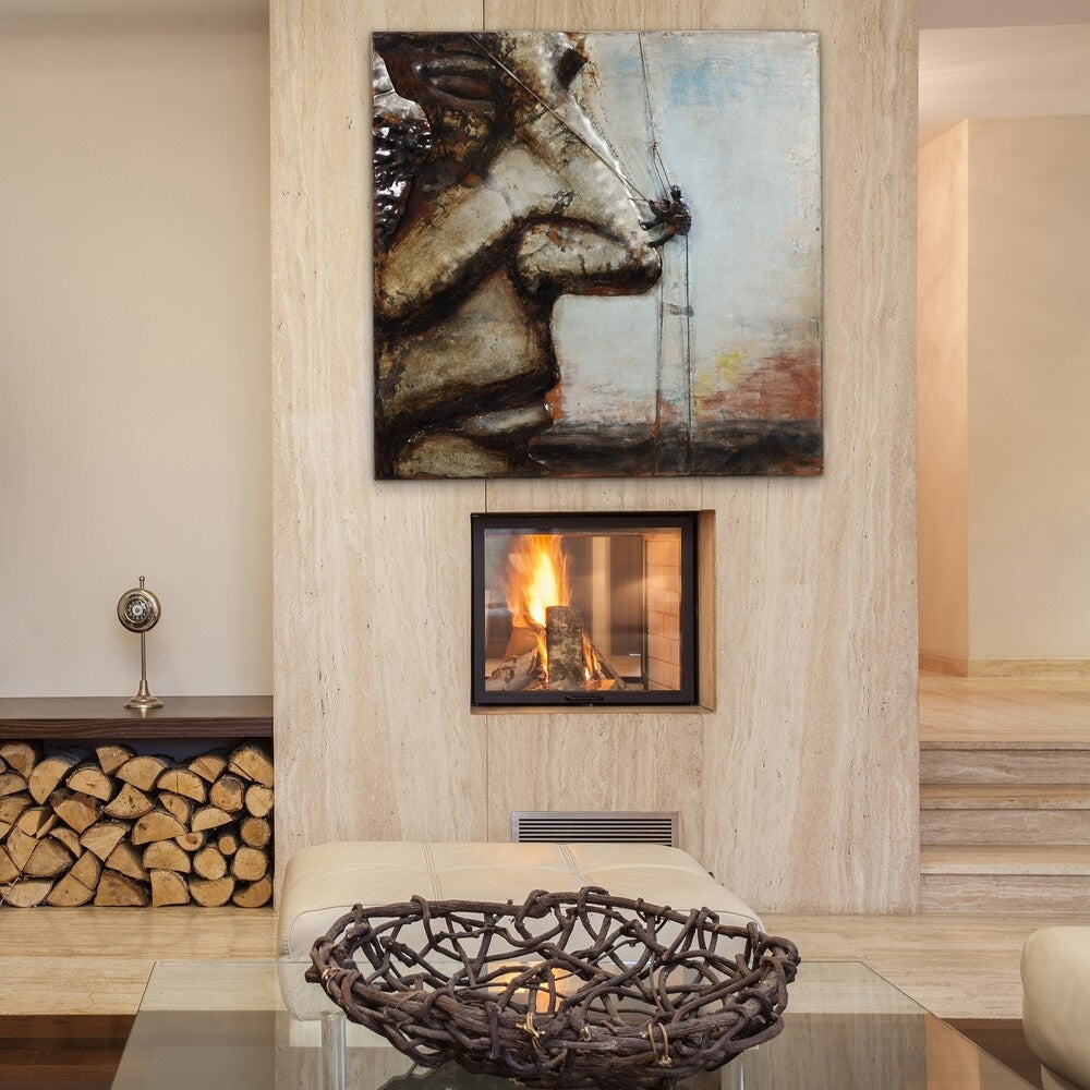 Ascent on Rushmore Mixed Media Iron Hand-Painted 3D Wall Art - Unique Home Decor for Living Room, Bedroom & Office