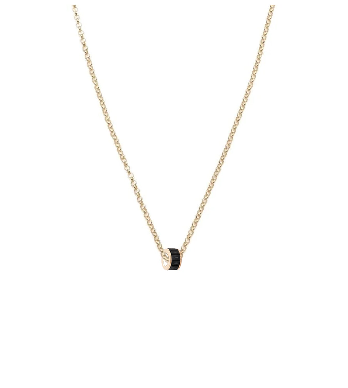 Baguette Black Diamond Heartbeat Fine Belcher Chain Necklace - Elegant Valentine's Gift for Her, Anniversary Jewelry, Romantic Date Night Accessory