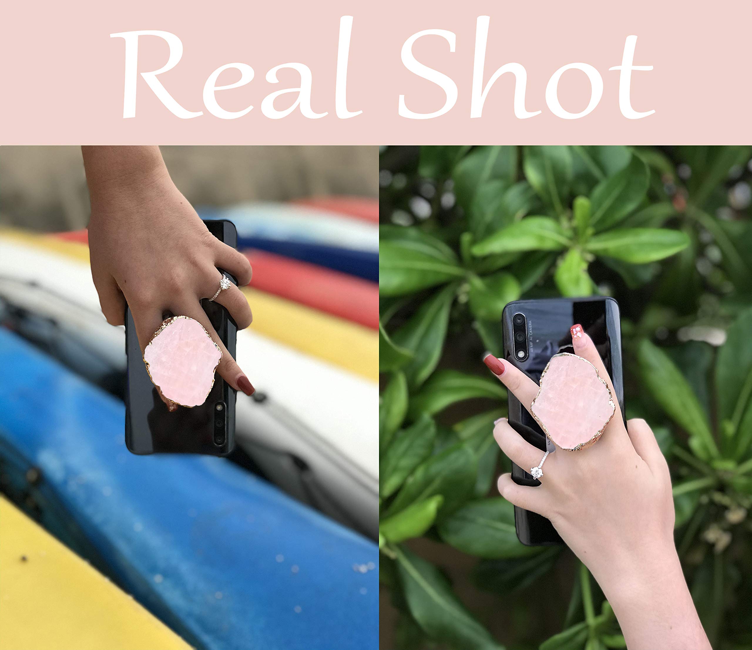 Sparkling Crystal Phone Grip Holder - Universal Anti-Slip Stand for Smartphones & Tablets (Pure Pink) | Perfect for Hands-Free Viewing, Selfies, and Secure Grip While Shopping or Commuting