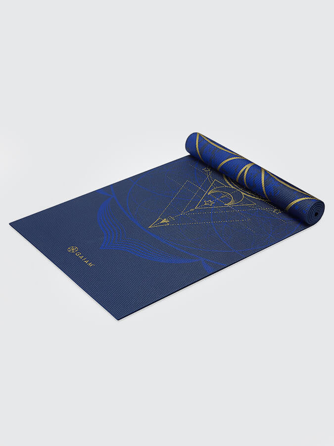 Gaiam Reversible Metallic Sun & Moon Yoga Mat 6mm - Non-Slip Exercise Mat for Hot Yoga, Pilates & Home Workouts - Premium Thick Fitness Mat for Women & Men