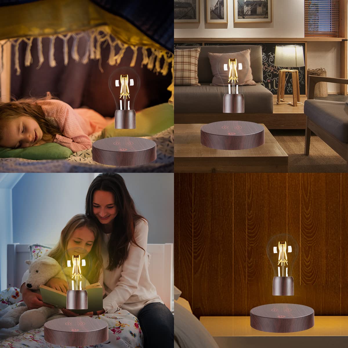 Levitating LED Light Bulb - Magnetic Floating & Spinning 360° Rotating Night Light for Home, Office, Bedroom - Cool Desk Lamp & Tech Gadget for Modern Decor, Gift Idea
