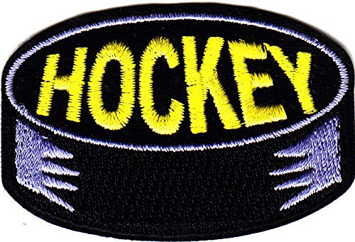 Hockey Puck Iron On Patch for Sports Jerseys & Uniforms - Custom Embroidered Logo for Hockey Games, Team Apparel & Fan Gear