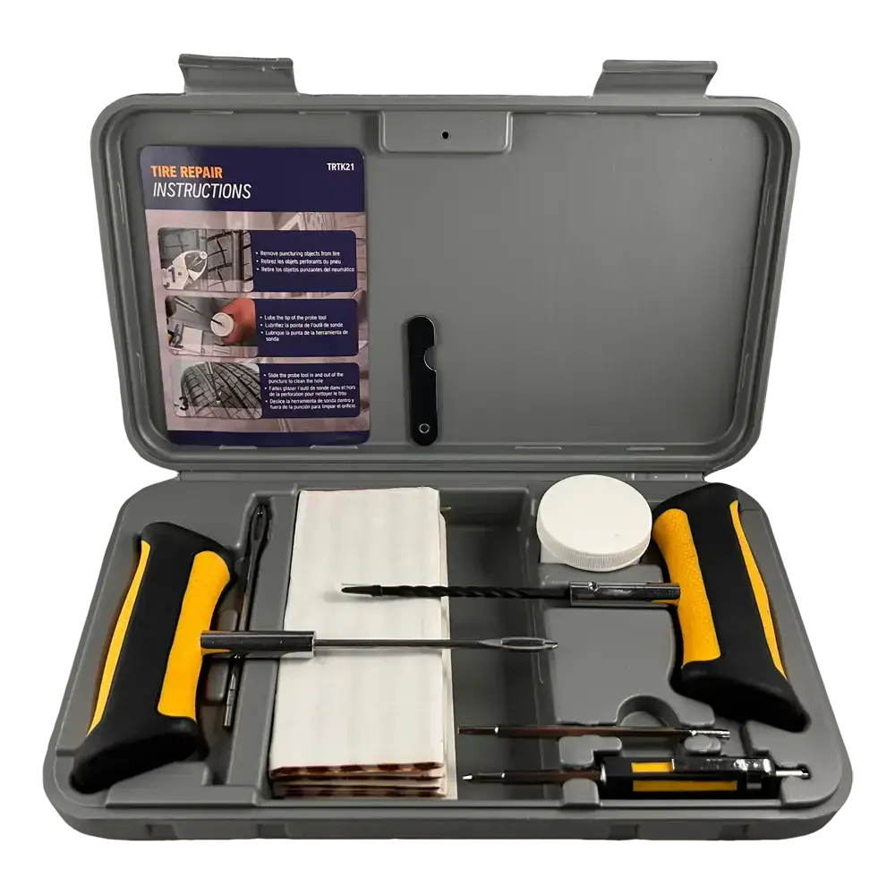 AA Premium Tire Repair Kit with String Repair Inserts - Emergency Flat Tire Fix for Cars, Trucks & Motorcycles - On-the-Road Puncture Repair Solution