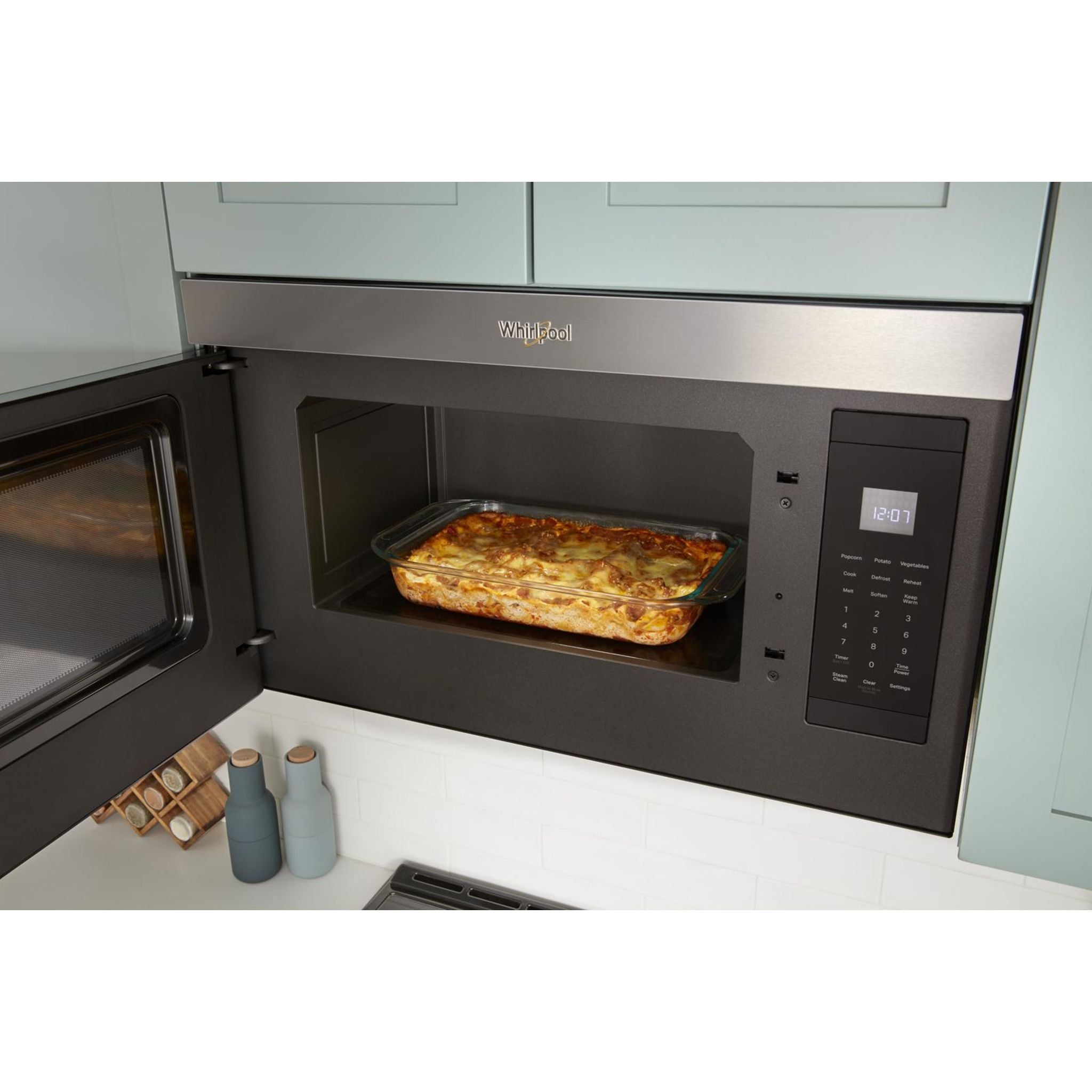 Whirlpool YWMMF5930PV Over The Range Microwave - 1.9 cu. ft. Capacity, Black Stainless Steel, Sensor Cooking, Easy Clean Interior - Perfect for Kitchens with Limited Counter Space
