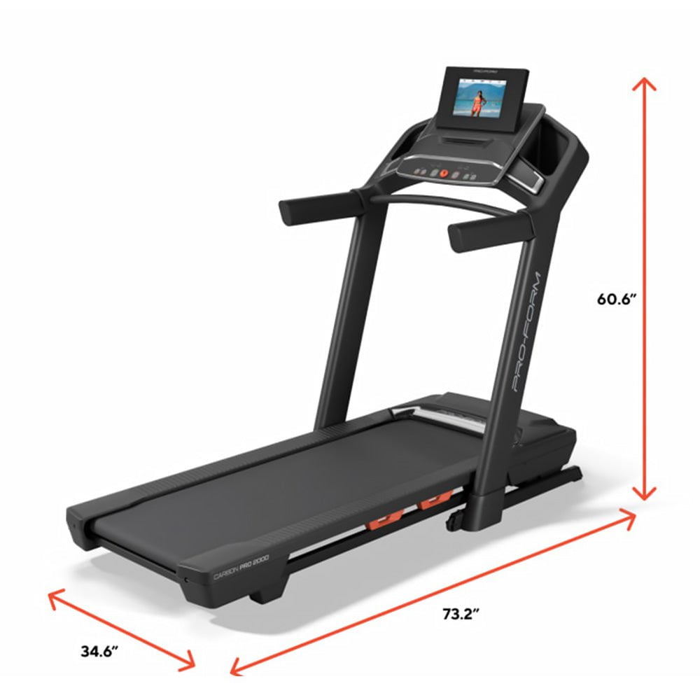 ProForm Carbon Pro 2000 Treadmill - High-Performance Running Machine for Home Gym, Cardio Workout & Fitness Training - Perfect for Small Spaces & Apartment Workouts