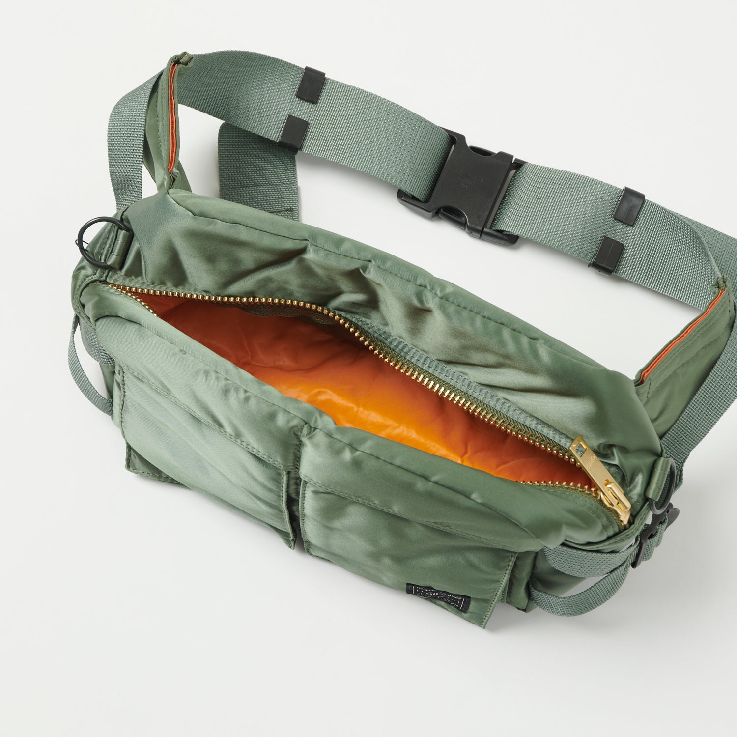 Porter Yoshida & Co. Tanker Waist Bag - Sage Green Crossbody Fanny Pack for Men & Women | Perfect for Travel, Hiking, and Everyday Use