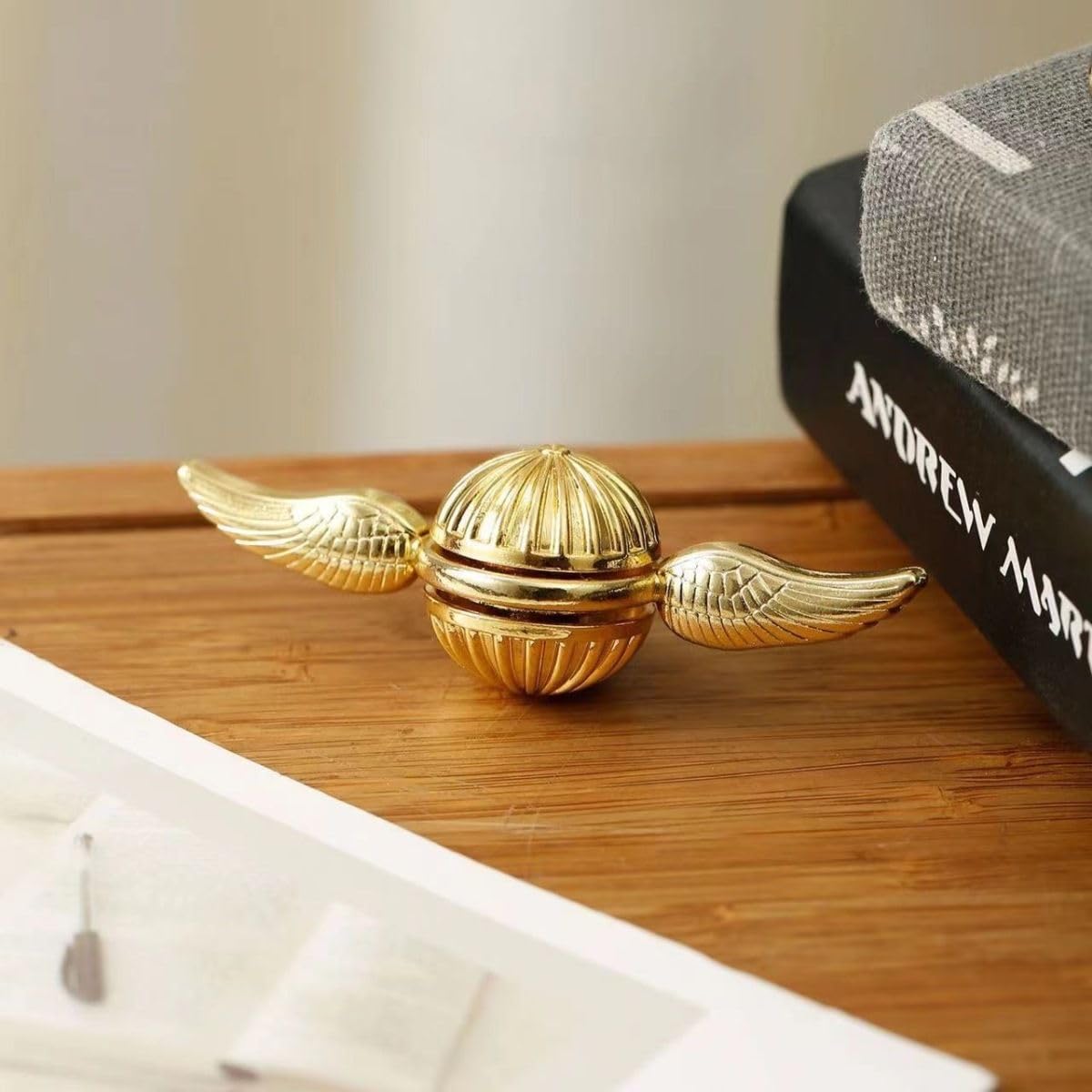 Premium Gold Fidget Spinner - Magic Orb Anxiety Relief Toy for Stress & Focus | Tri-Spinner Hand Bearing Finger Fidgets for Adults & Kids | Perfect for Office, School, Travel & ADHD Therapy