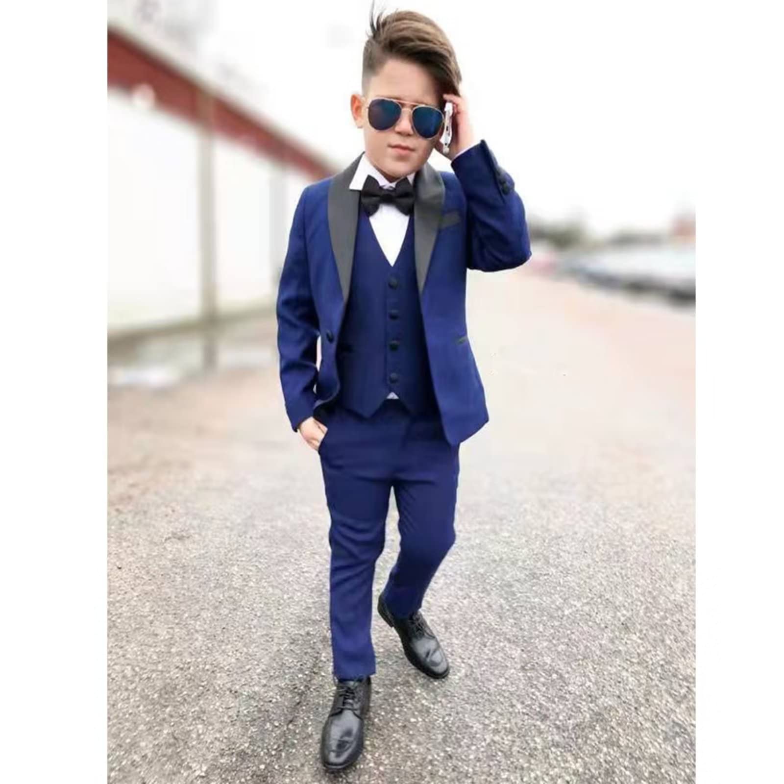 Boys Wedding Suit | Teen Formal Tuxedo with Bow Tie | Kids Blazer Jacket for Special Occasions | Perfect for Weddings, Parties & School Events