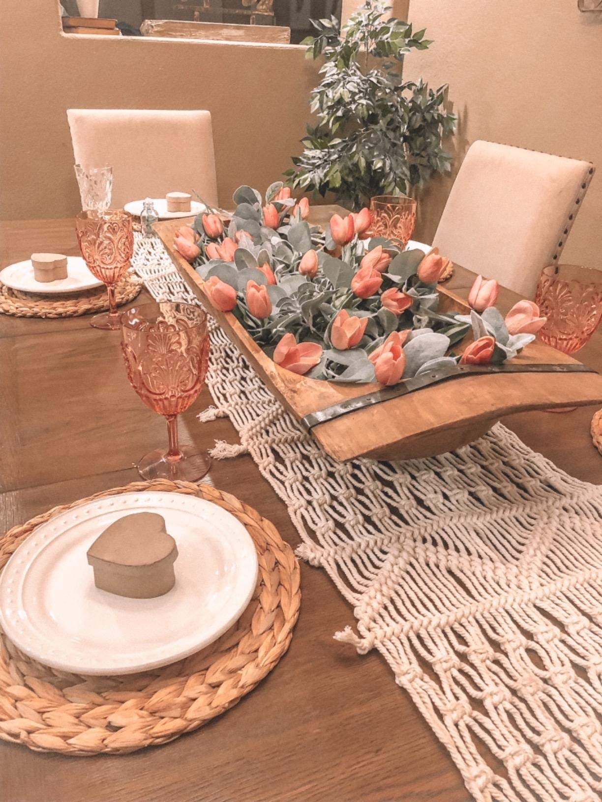 2 Pack Natural Wicker Braided Placemats - 13.5 Inch Round Woven Rattan Table Mats for Dining, Rustic Water Hyacinth Straw Chargers | Perfect for Farmhouse, Boho, and Coastal Home Decor