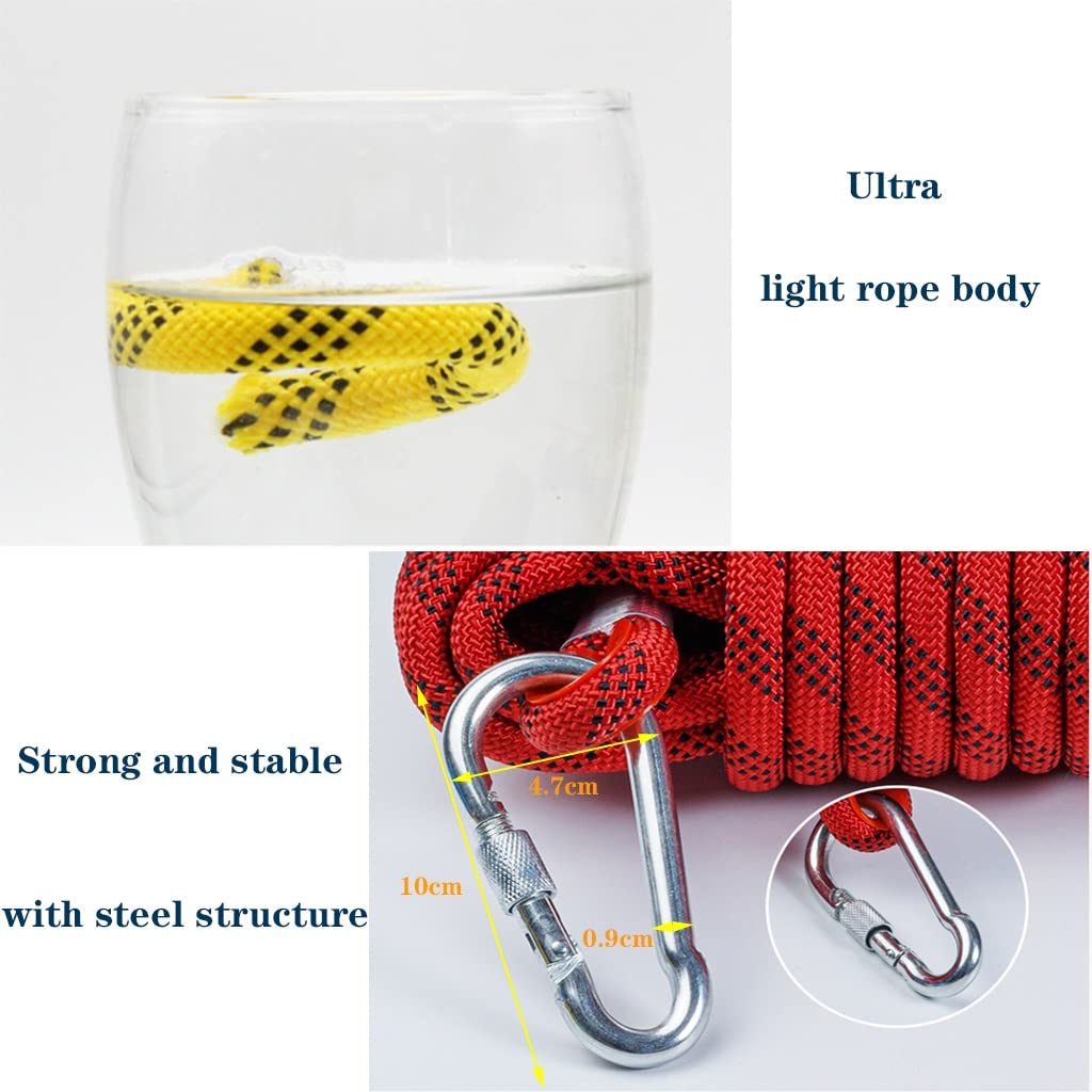 8mm x 20m Static Rescue Rope for Indoor & Outdoor Escape, Fire Safety, Ice Climbing - Durable White Emergency Rope for Home Safety, Hiking, and Survival Gear