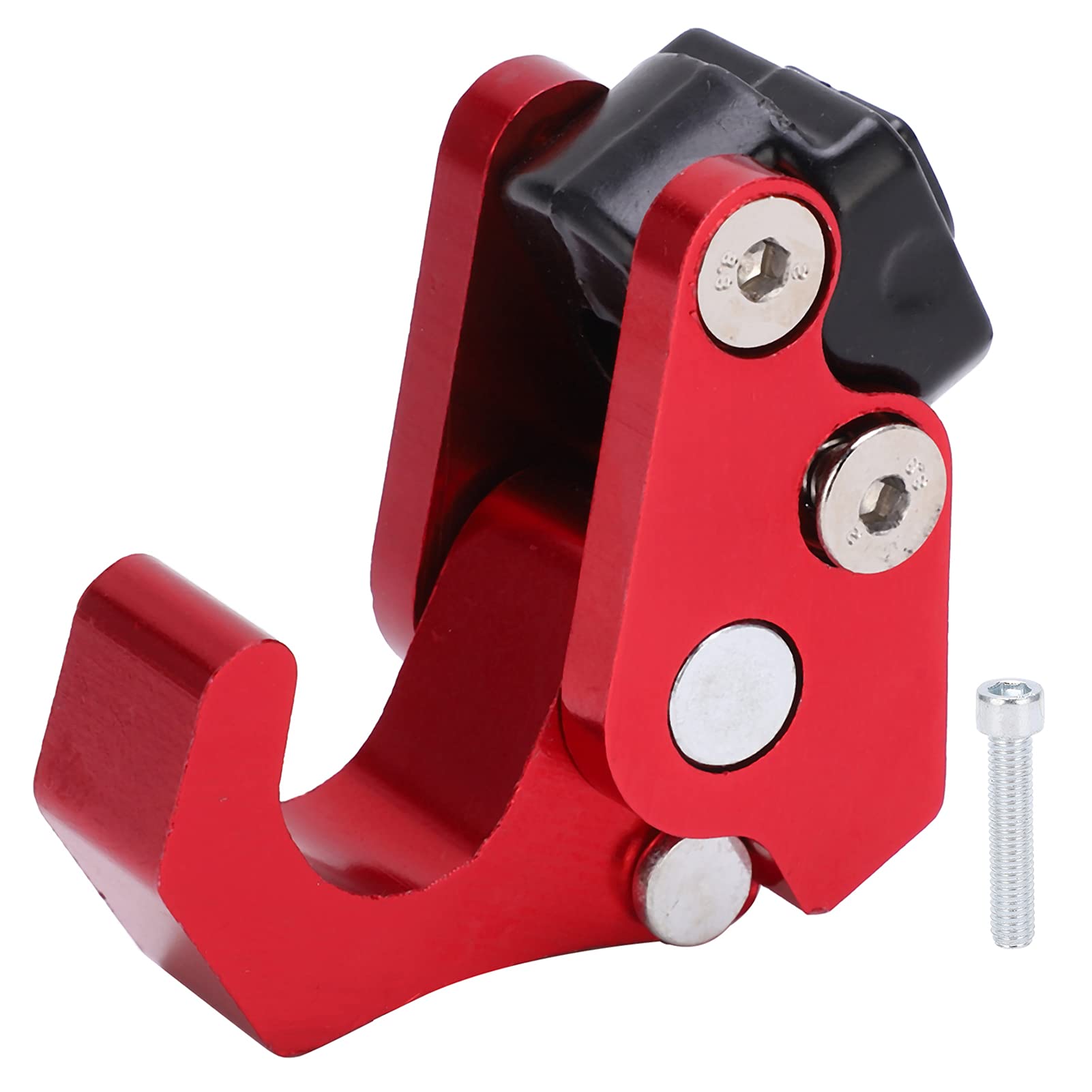 Universal Motorcycle Helmet Hook - Aluminum Alloy Claw Hook for Scooter Bags & Luggage - Red