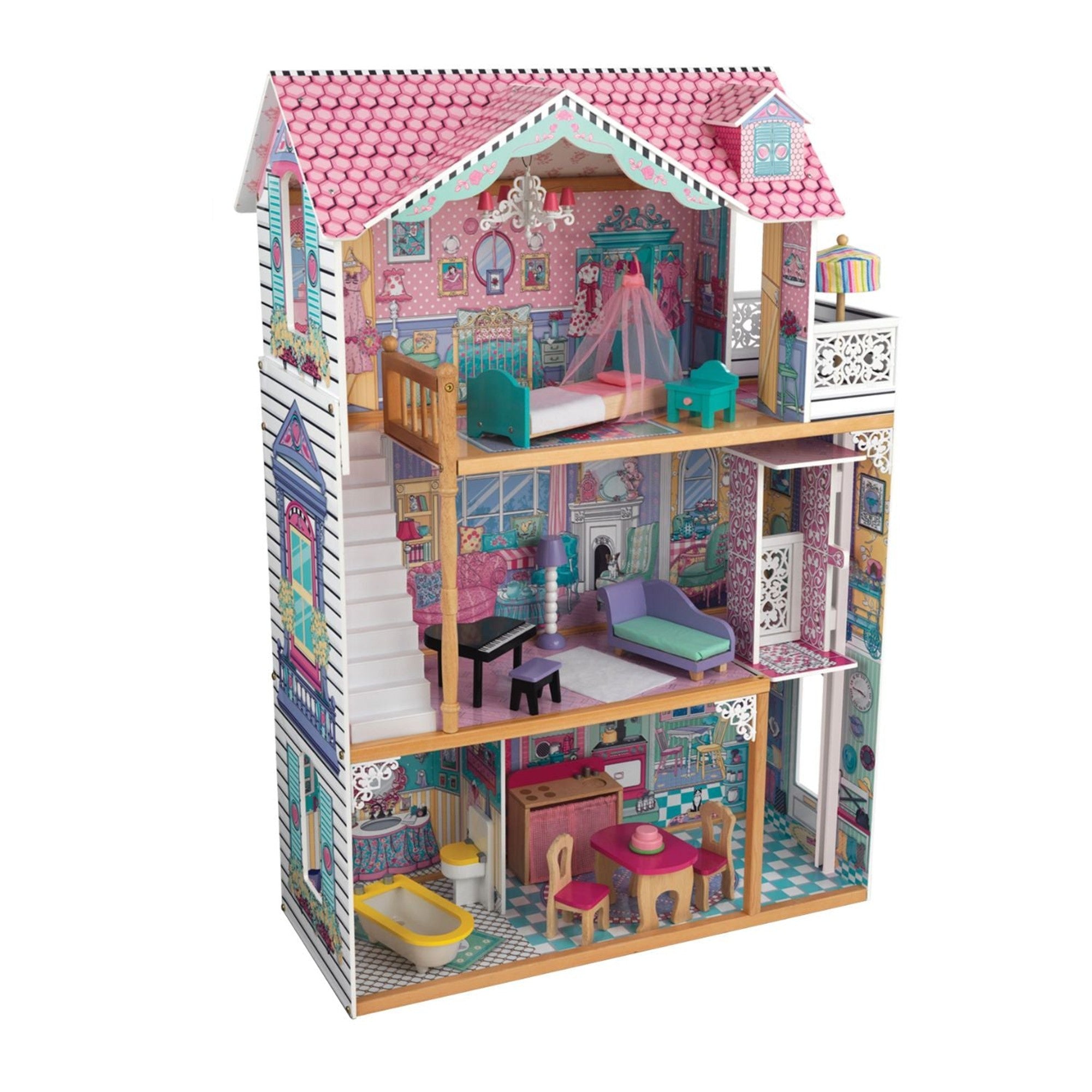 KidKraft Annabelle Dollhouse - Wooden Doll House for Girls with Furniture & Accessories - Perfect for Pretend Play, Birthday Gifts & Room Decor