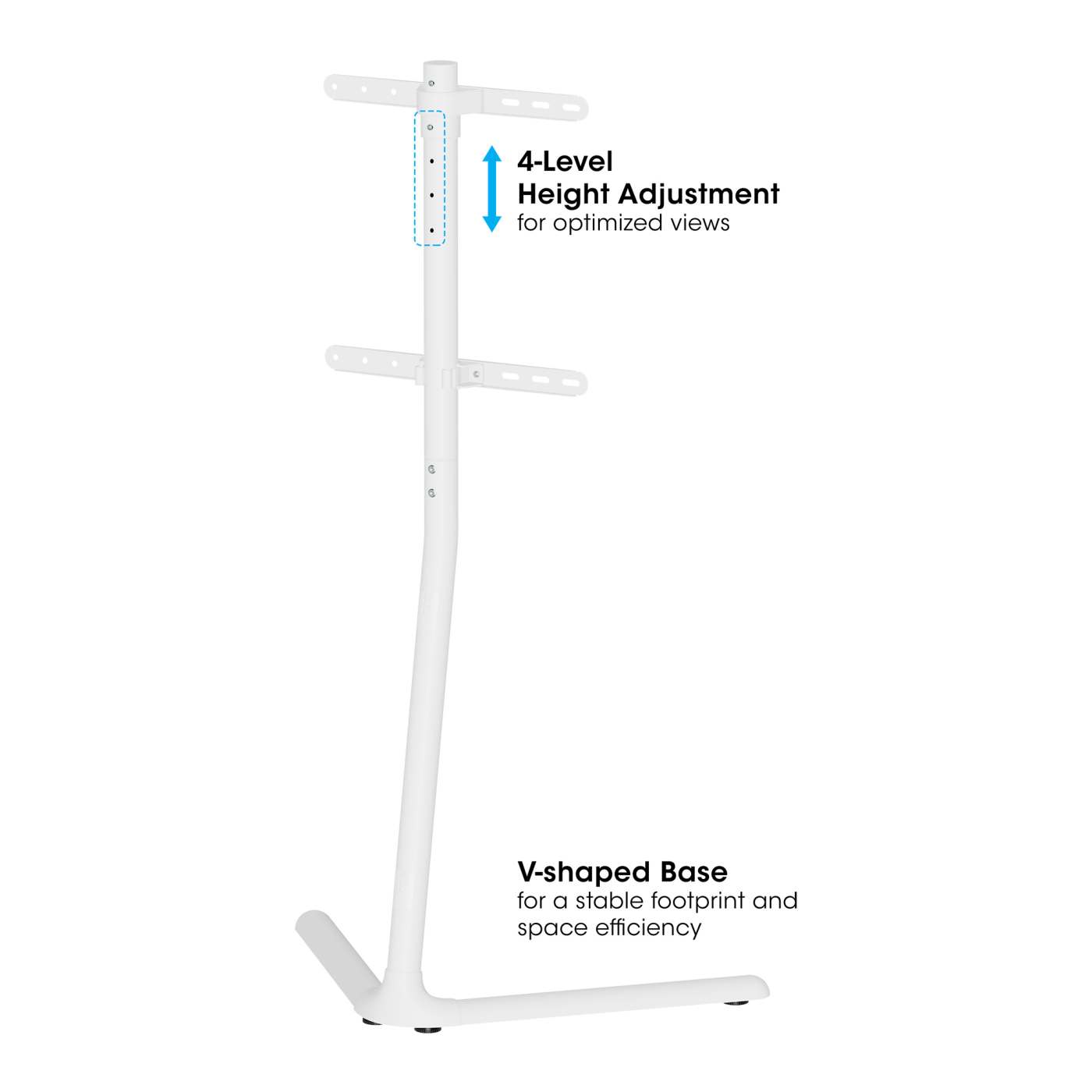 Adjustable Swivel TV Stand - Portable Height-Adjustable TV Mount for Living Room, Bedroom & Office - Universal Fit for 32-65 Inch Flat Screen TVs