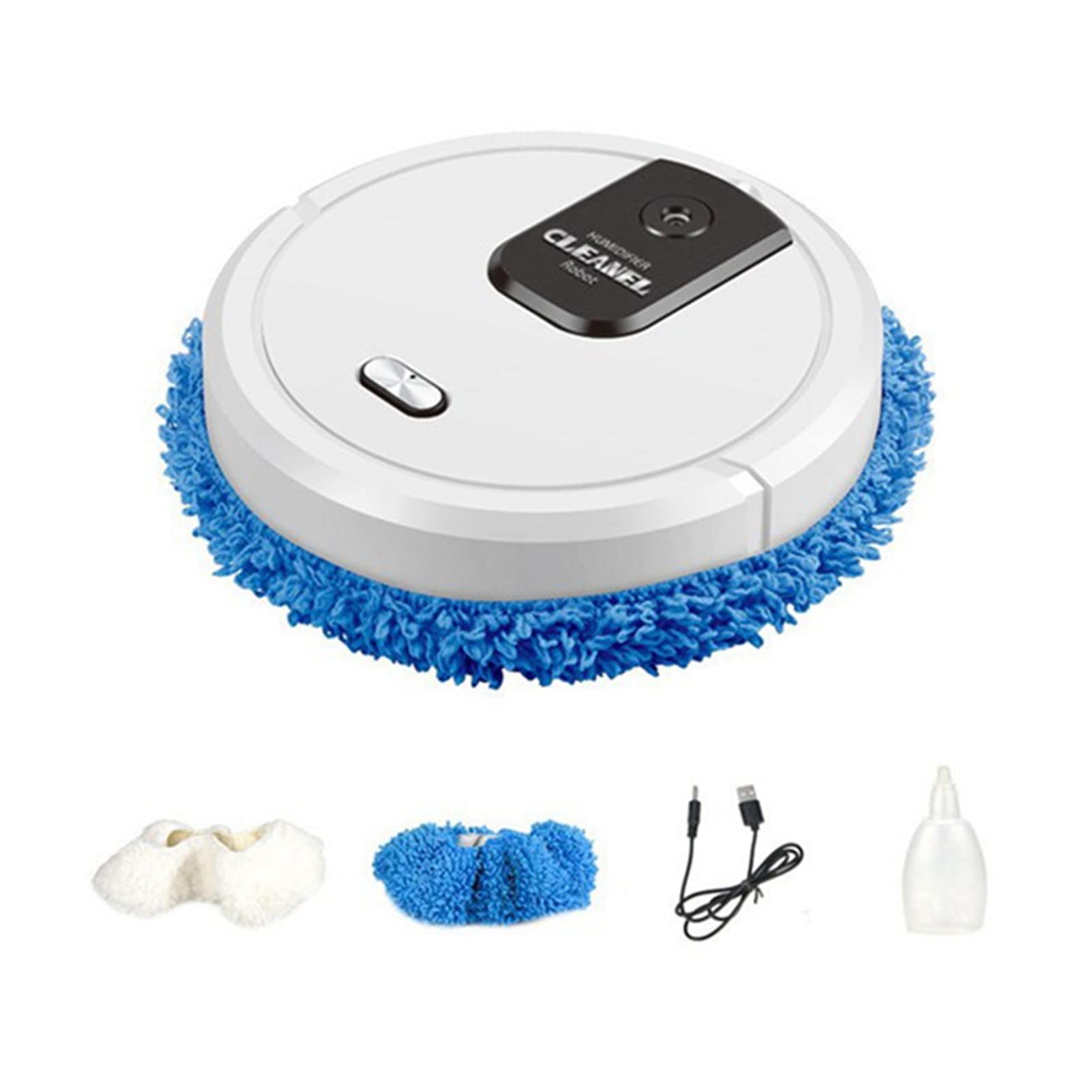 Smart Robot Vacuum Cleaner with Sweeping & Mopping - Dry/Wet Mop, Strong Suction, Humidifying - White | Automatic Floor Cleaning for Home, Office & Pet Hair Removal