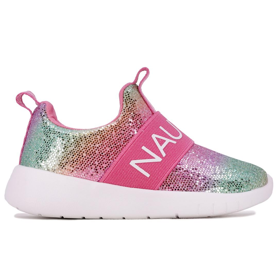 Nautica Girls' Slip-On Sneakers - Lightweight Athletic Running Shoes for Toddlers & Kids - Perfect for Walking, Running, Tennis & Sports - Comfortable Playtime & School Activities