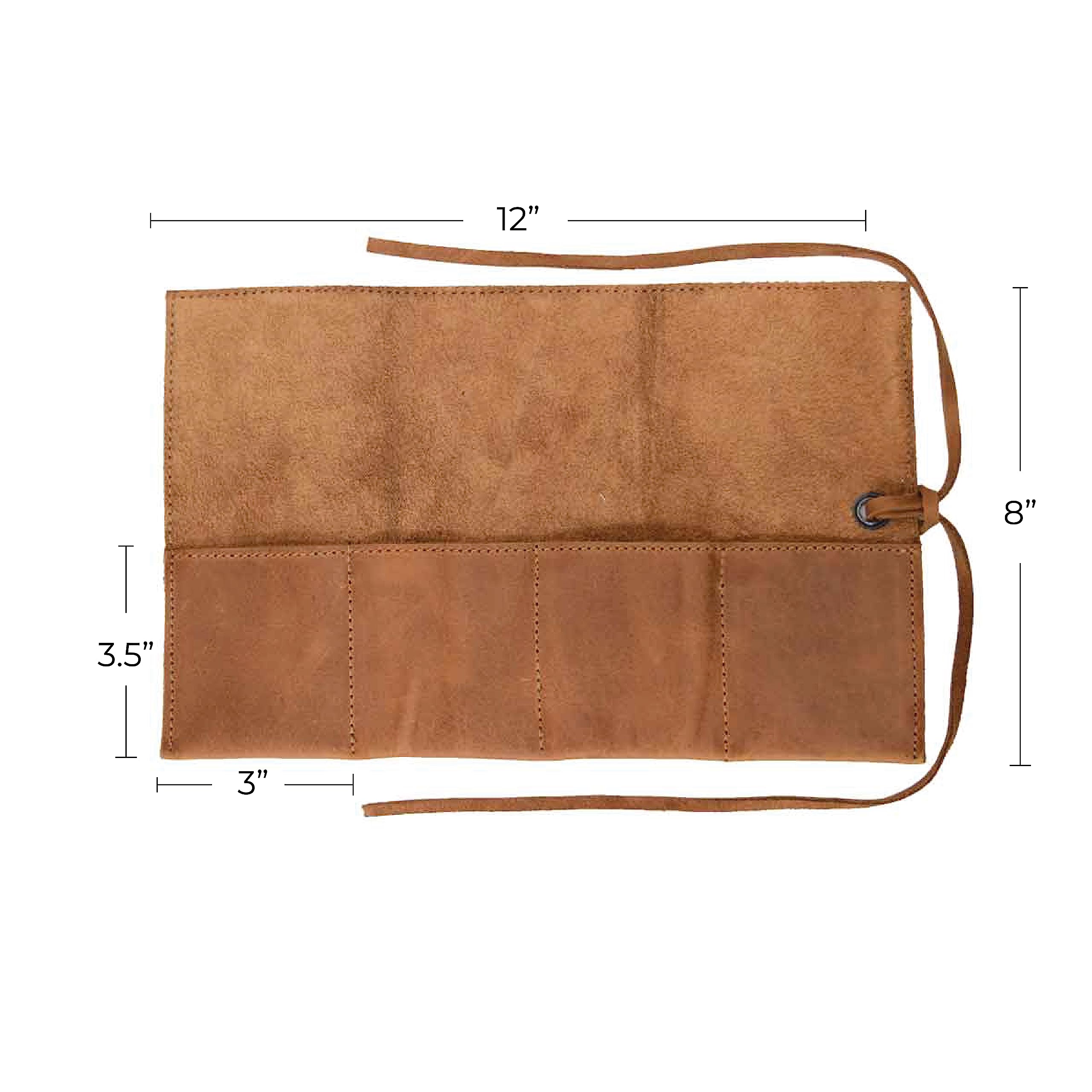 Premium Leather Watch Roll Organizer - Handcrafted Full Grain Leather Watch Case Holds 4 Watches | Travel-Friendly Watch Storage for Men & Women | Perfect for Business Trips, Vacations & Watch Collectors (Single Malt Mahogany)