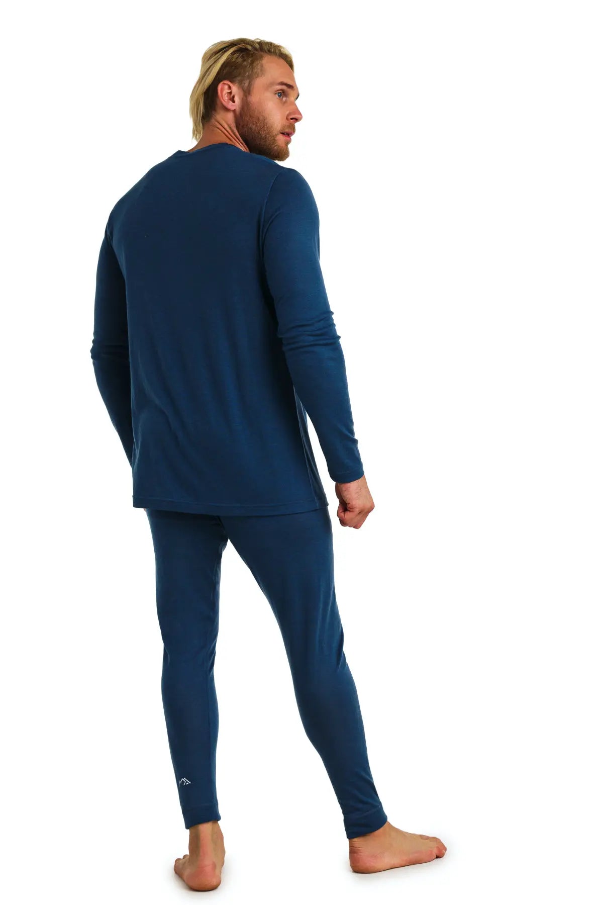 Men's Merino Wool Thermal Underwear Set - 165 Denim Blue | Warm Base Layer for Winter, Skiing & Outdoor Activities