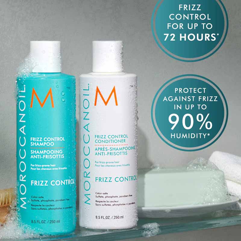Moroccanoil Frizz Control Shampoo for Curly & Frizzy Hair - Hydrating & Smoothing Hair Care - Perfect for Dry, Damaged Hair & Humidity Protection