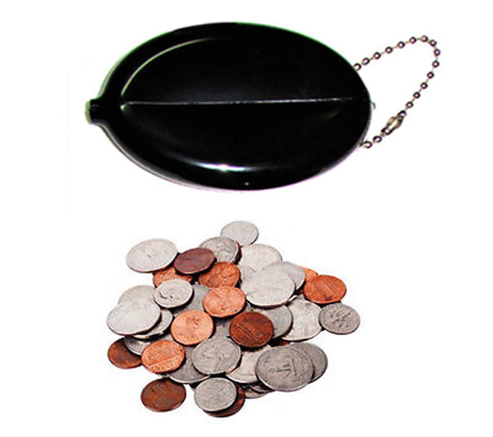 6 Pack Oval Squeeze Coin Purses - Made in USA - Compact Wallet for Coins, Keys & Small Essentials - Perfect for Travel, Shopping & Everyday Use