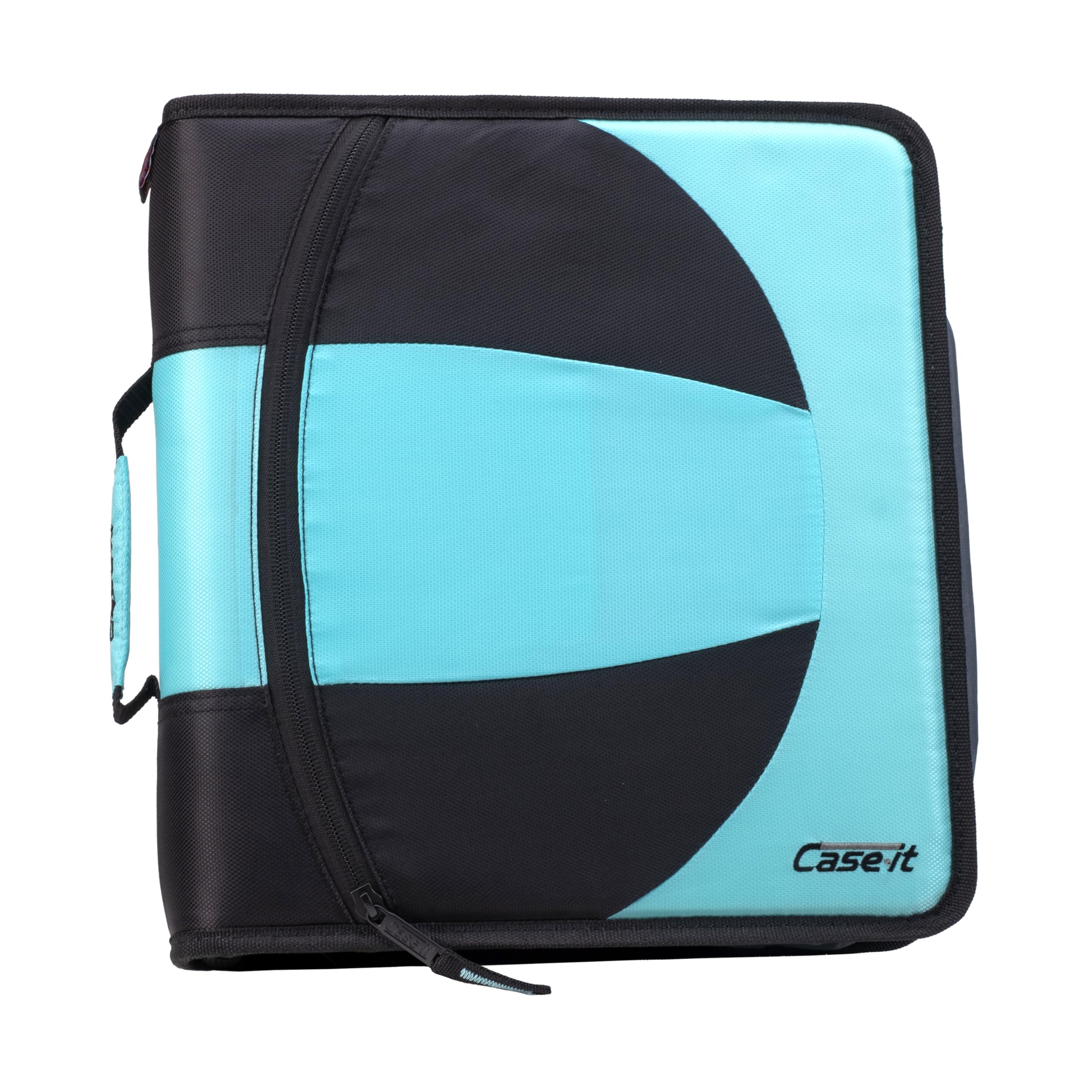 Case-it The Dual 2-in-1 Zipper Binder with 1.5 Inch D-Rings, Pencil Pouch & Multiple Pockets - 600 Sheet Capacity, Includes Shoulder Strap - Spearmint Green - Perfect for School, College, Office Organization & Document Storage (Dual-101)